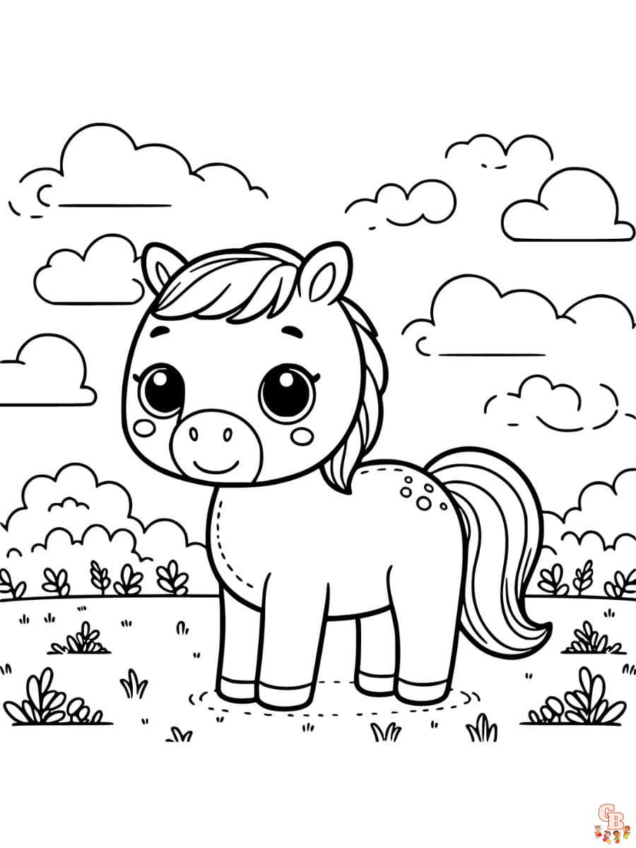 cute baby horse coloring page