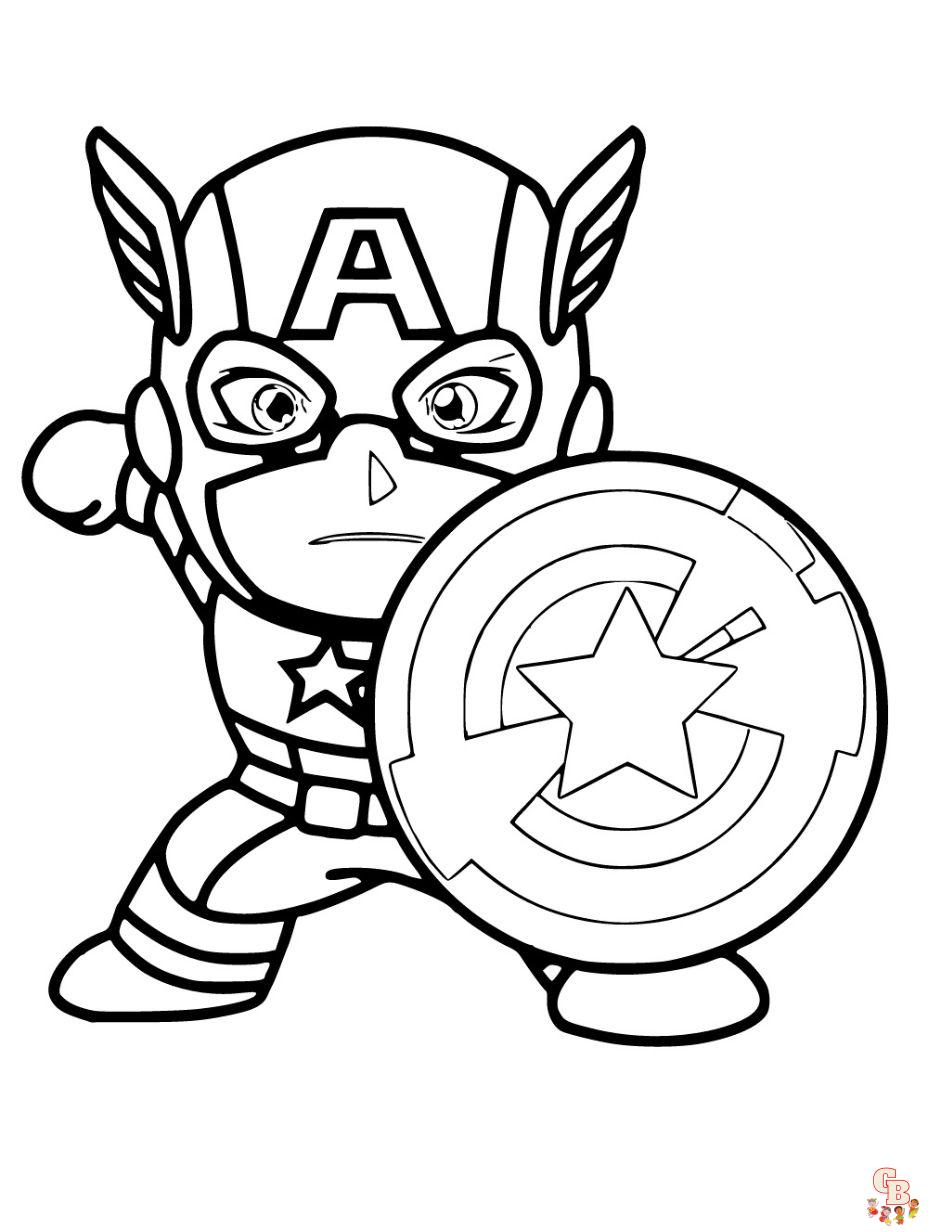 Captain America Coloring pages
