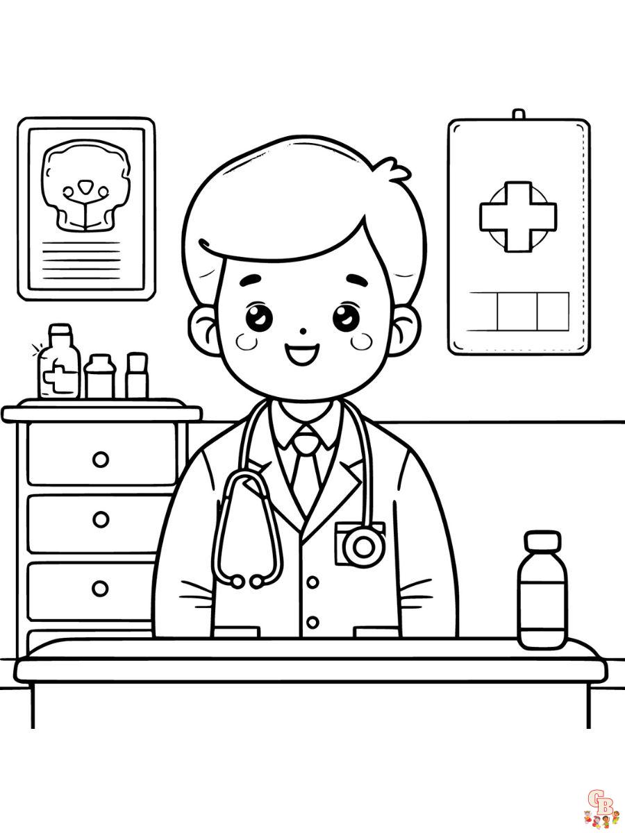 cute doctor coloring pages