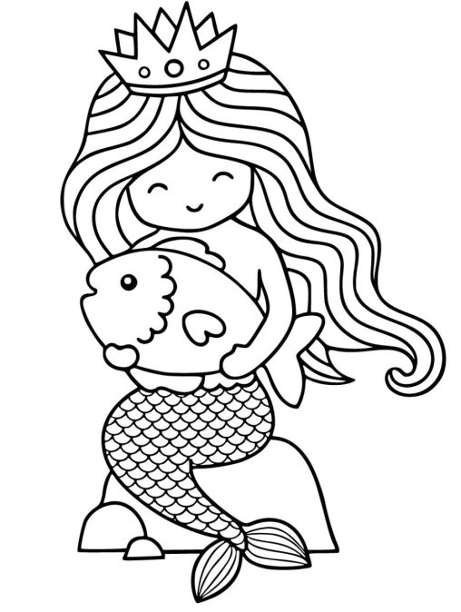 Printable Mermaid coloring pages for kids - GBcoloring