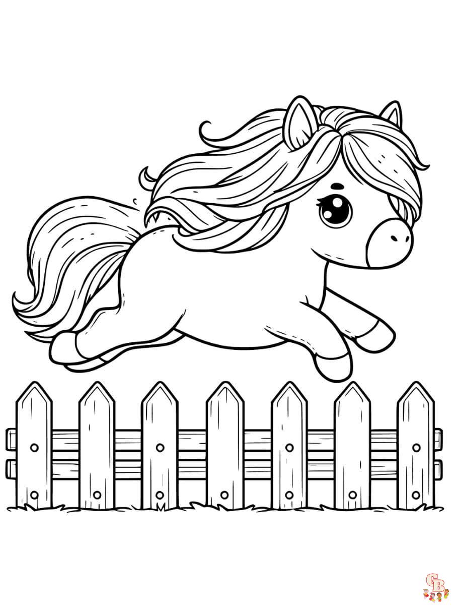 cute horse coloring page free printable