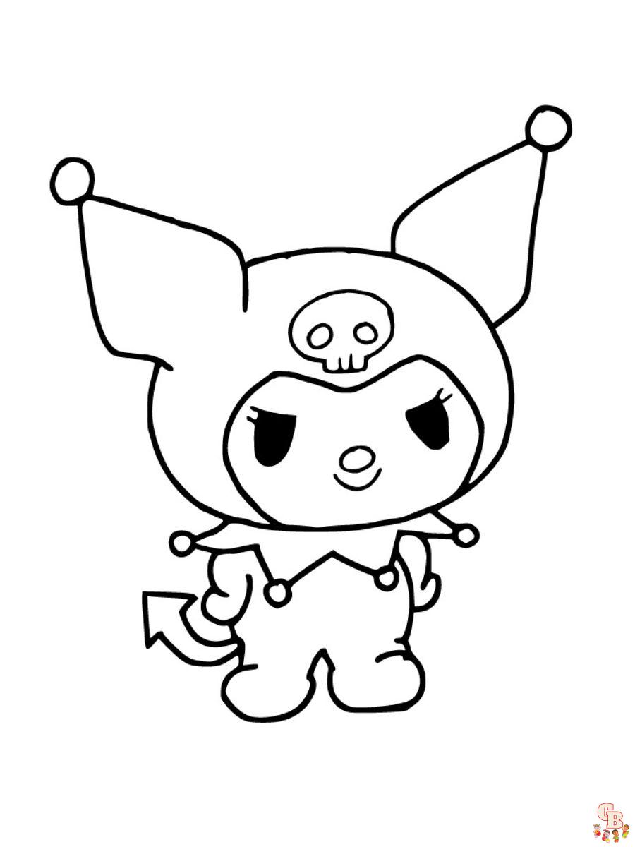 cute kuromi coloring pages