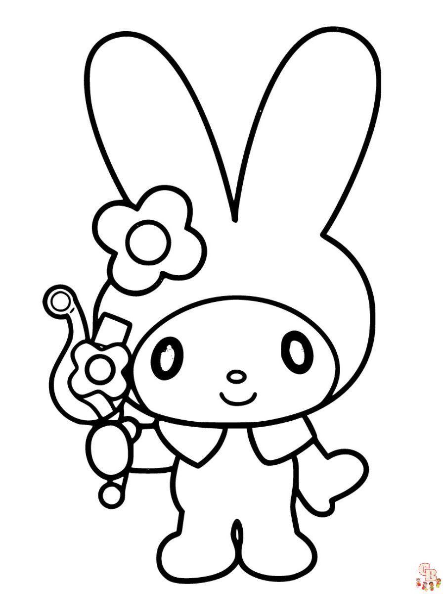 cute my melody coloring pages