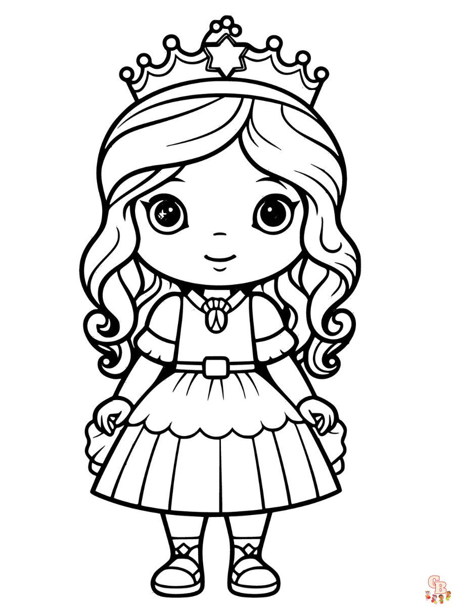 cute princess desene de colorat printable