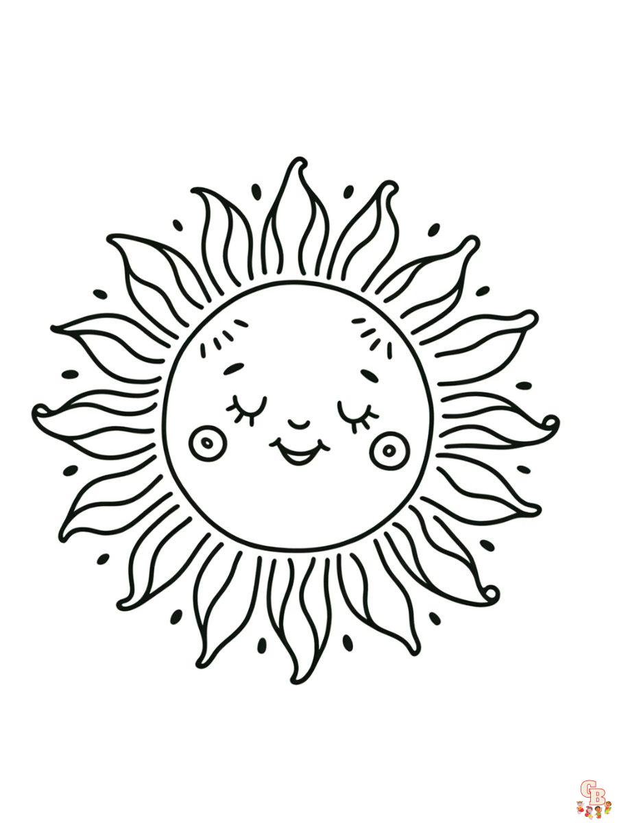 cute sun coloring page