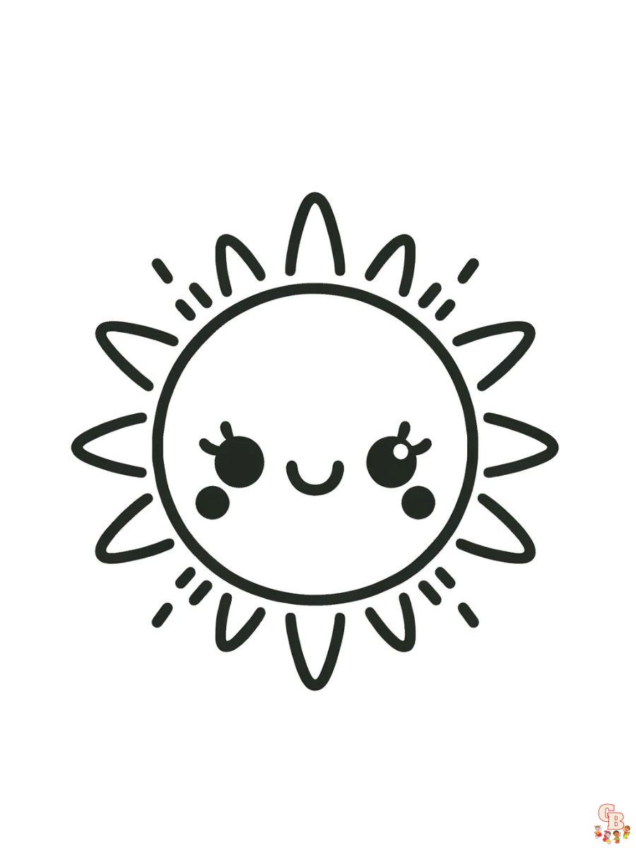 slatke stranice za bojanje sunca za djecu
