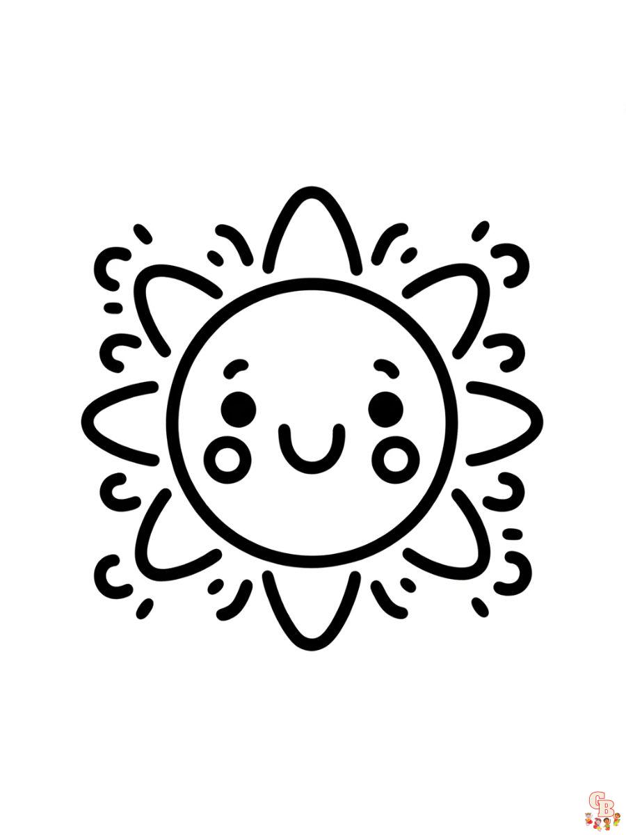 cute sun coloring pages free