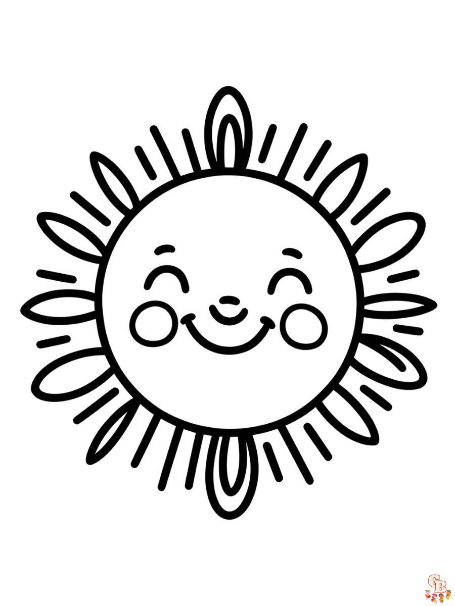 cute sun coloring pages to print