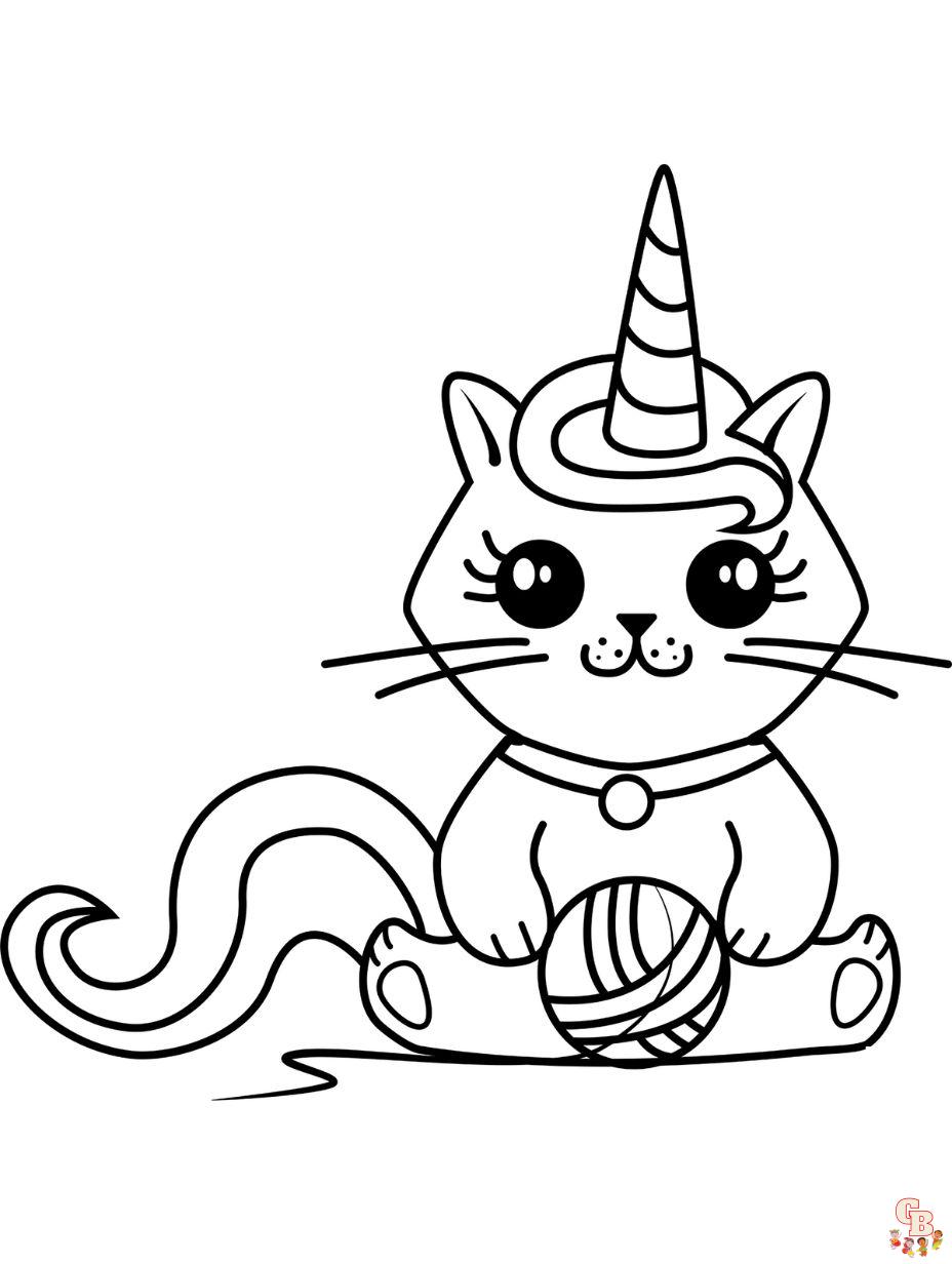 lindos dibujos de gatos unicornios para colorear para niños
