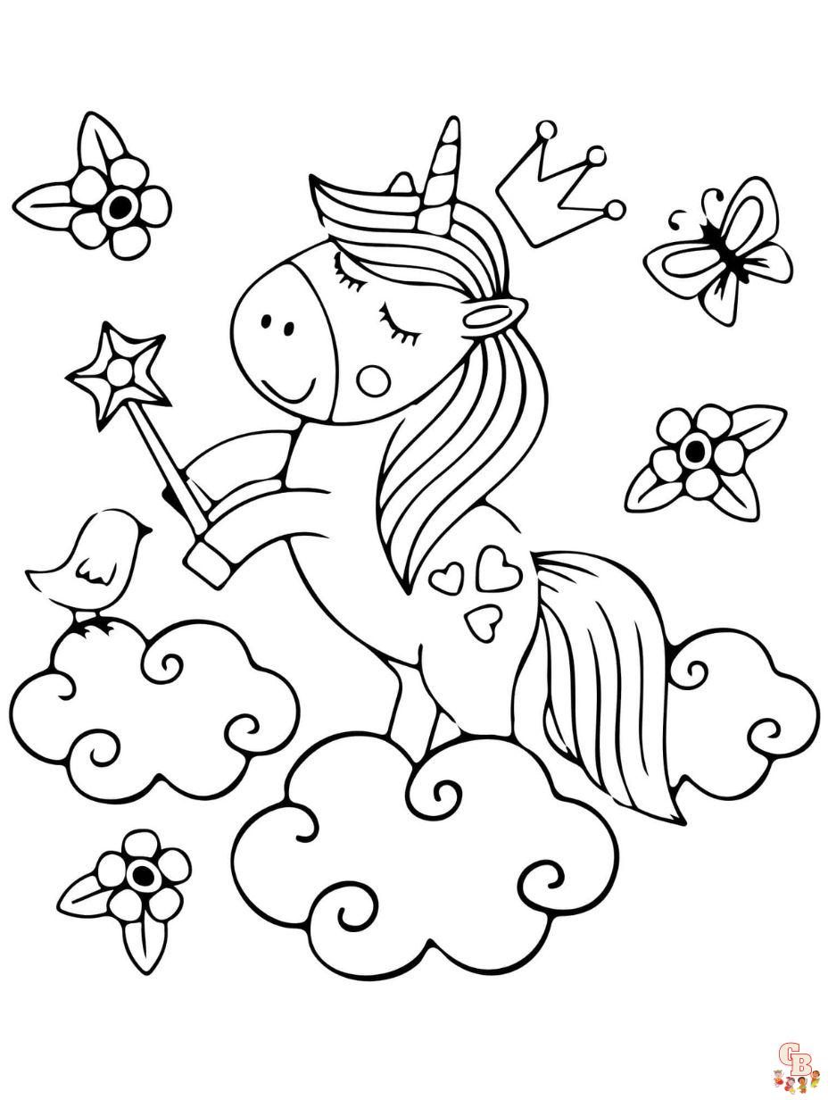 cute unicorn coloring pages magic