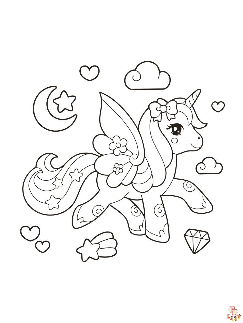 cute unicorns coloring pages