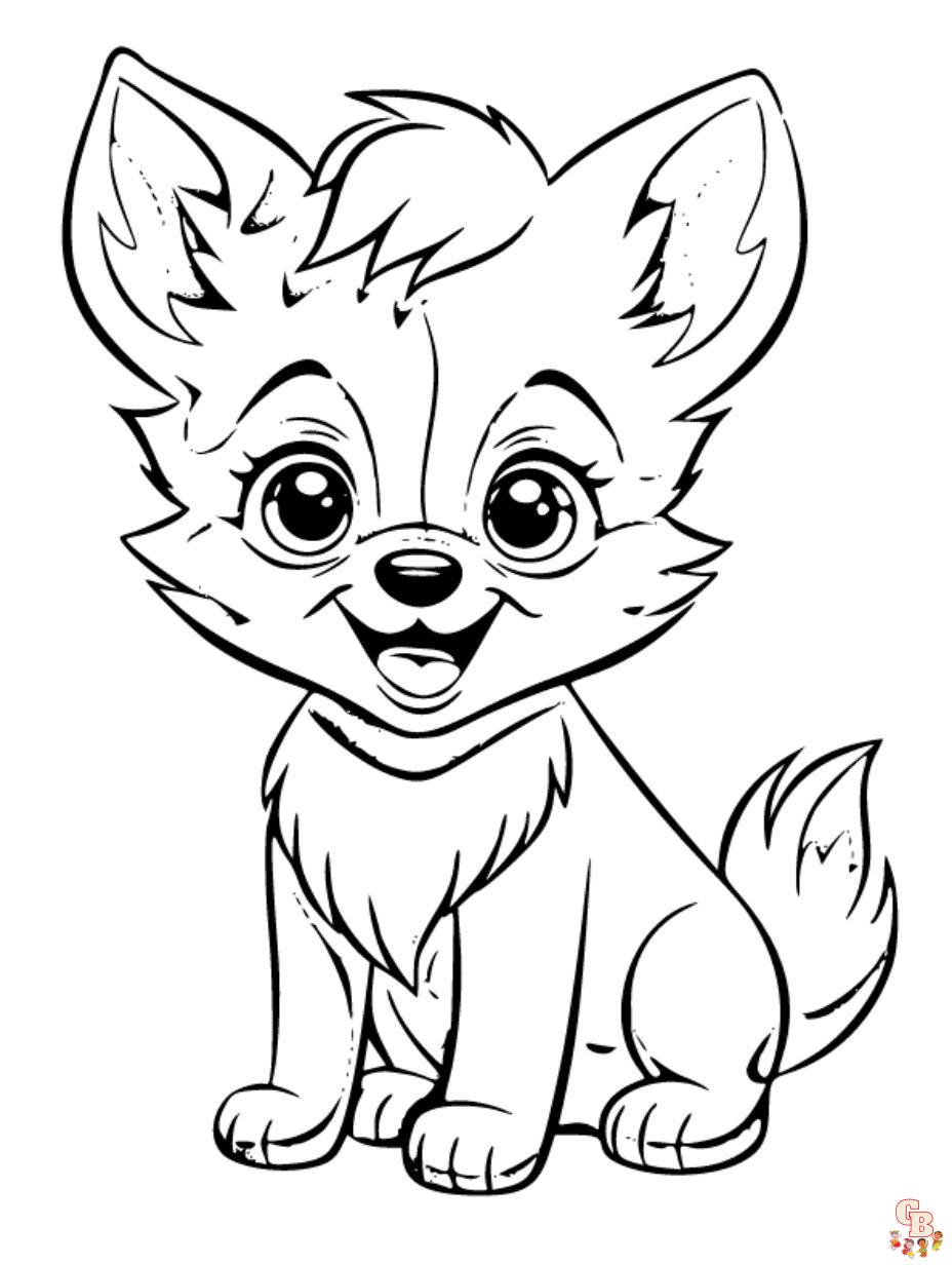 cute wolf coloring page