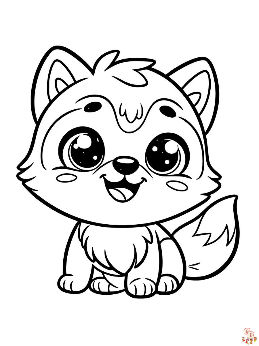 cute wolf coloring pages Free