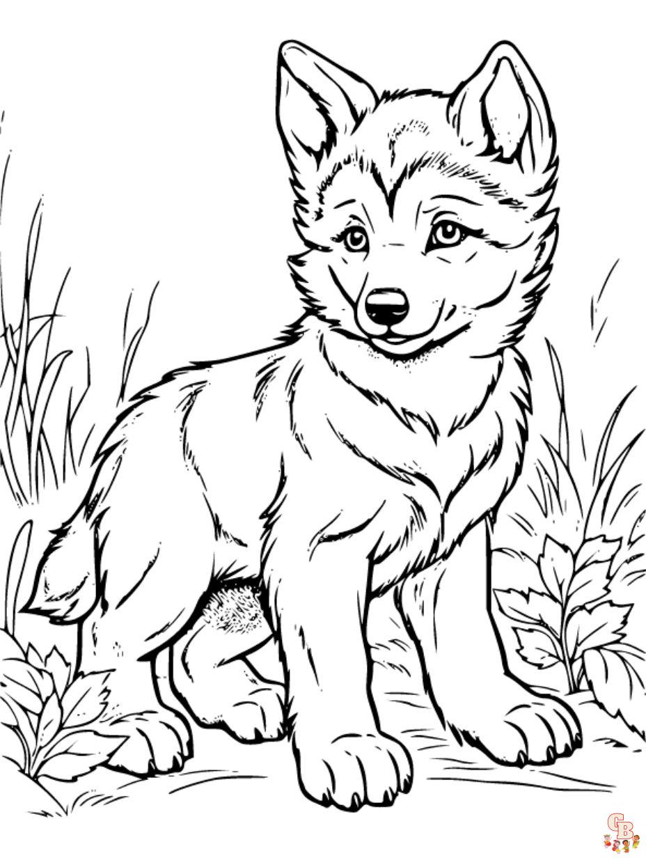 cute wolf coloring pages printable