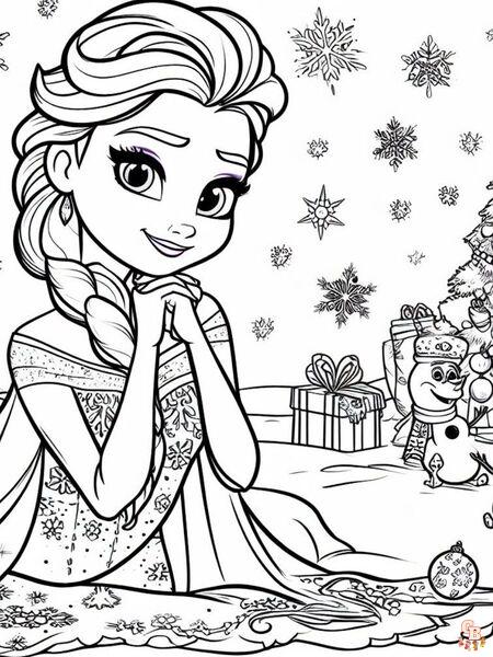 dibujos de princesas navideñas de disney para colorear