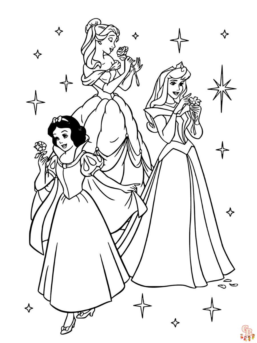 desenho de princesa da Disney para colorir