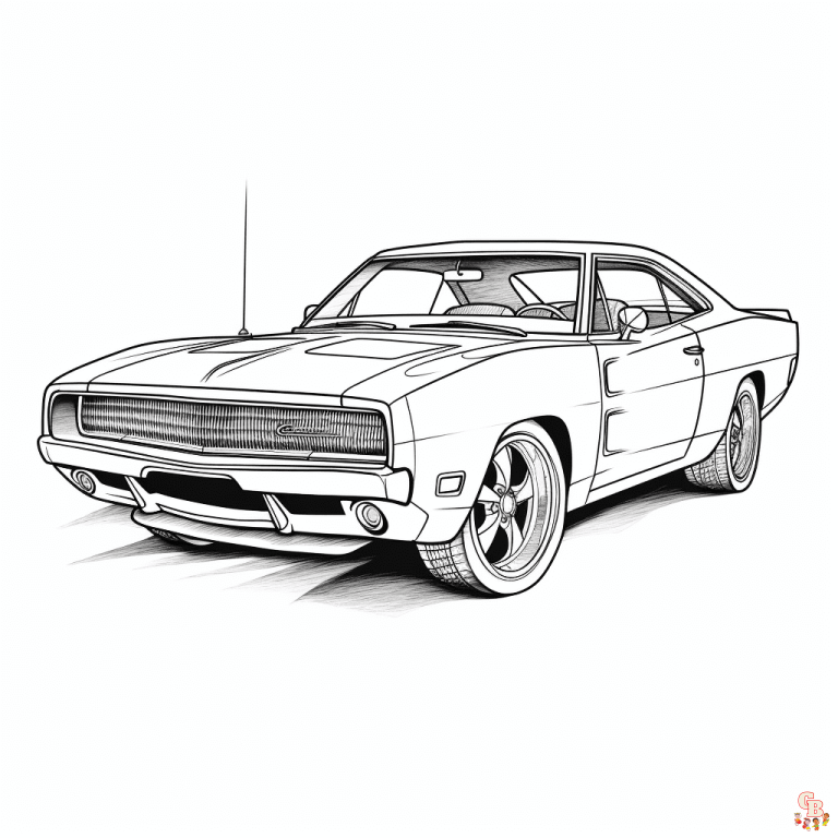 Printable Dodge Charger Coloring Pages Free For Kids And Adults