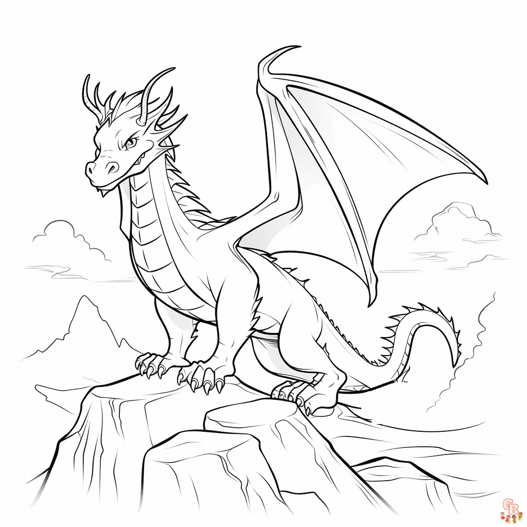 fire breathing dragon coloring pages