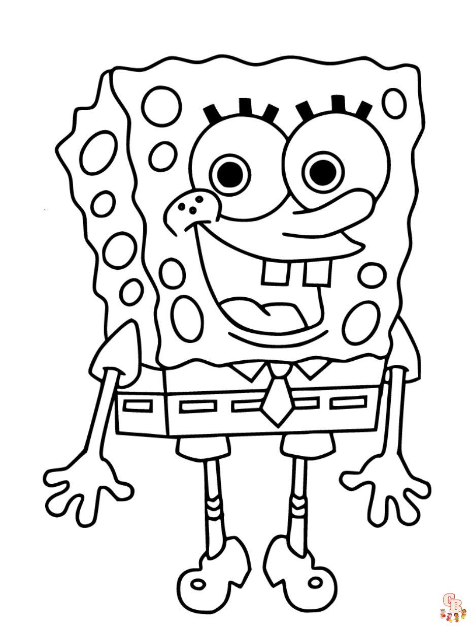 easy coloring pages spongebob