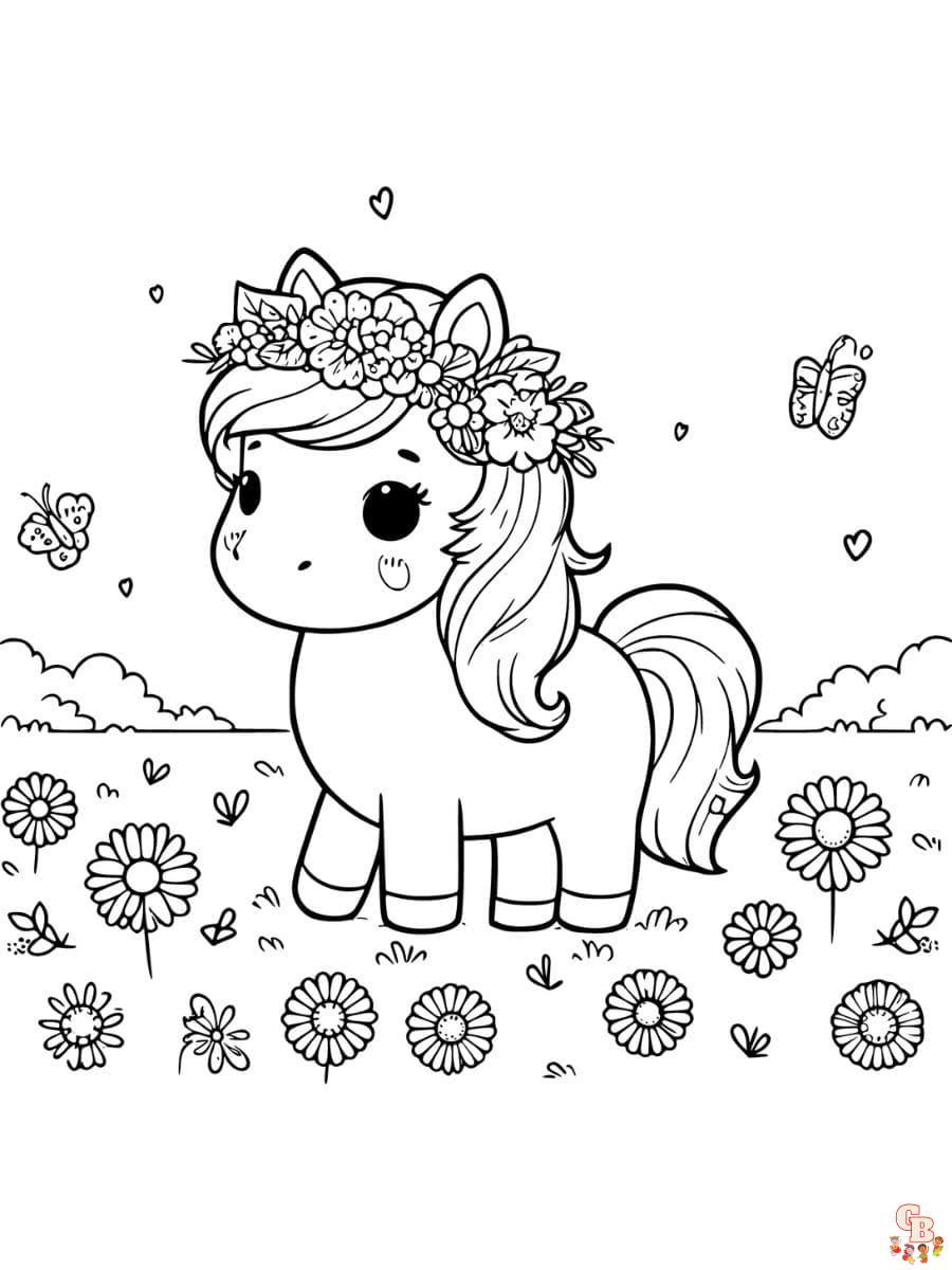 easy cute horse coloring pages