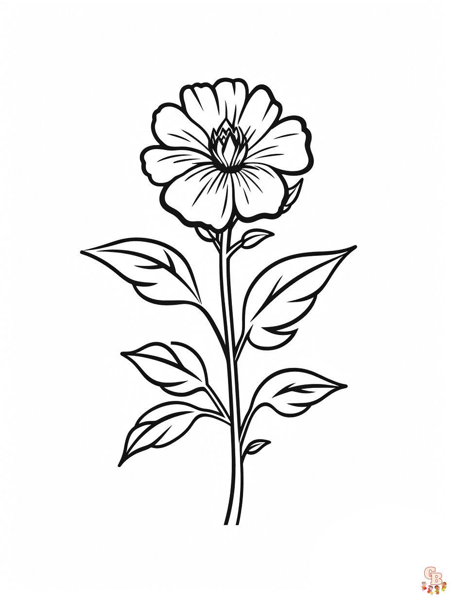 easy flower coloring pages printable