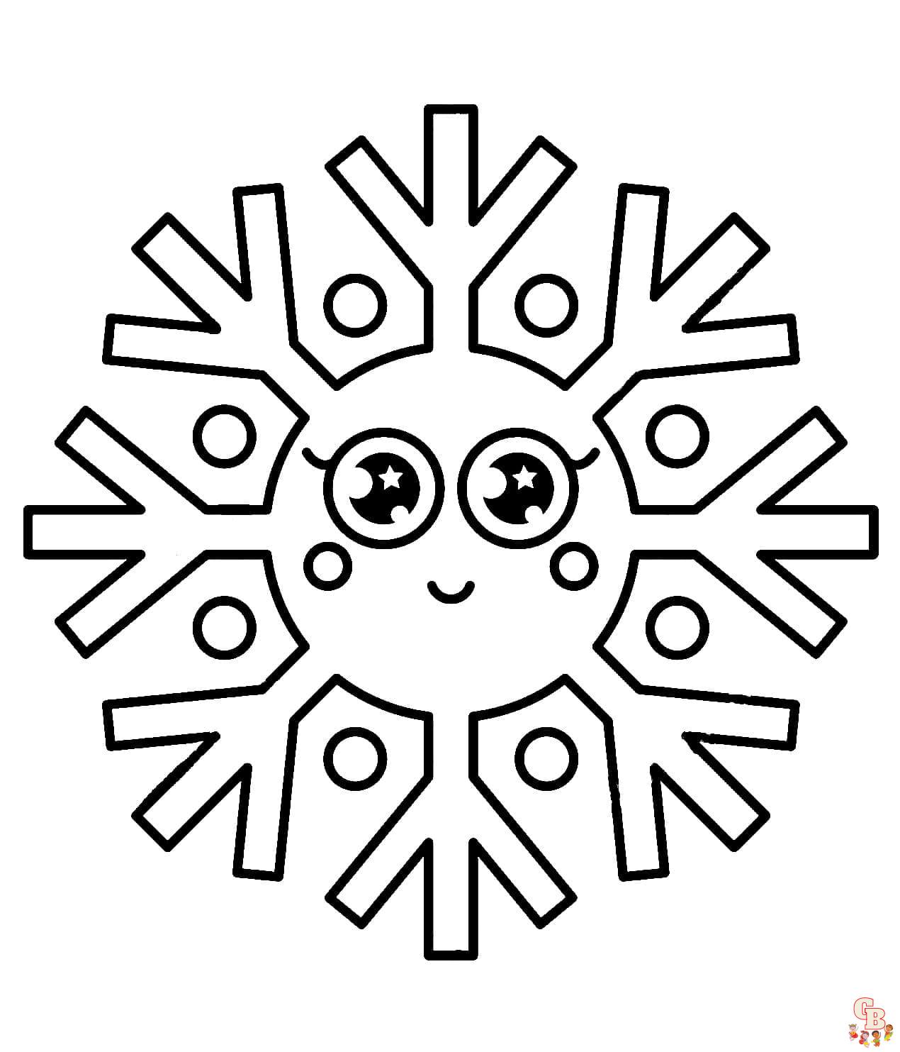 easy snowflake coloring page
