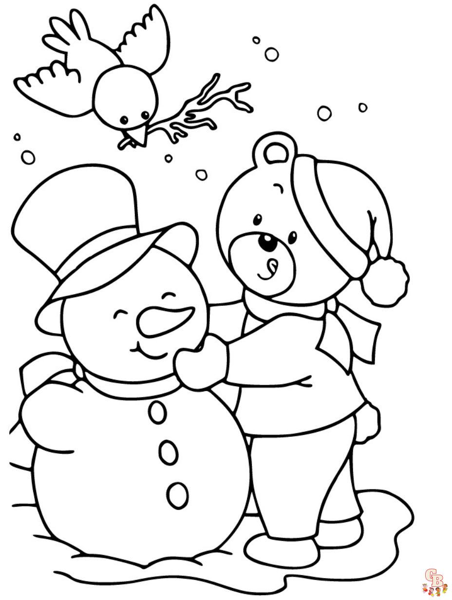 easy winter coloring pages for adults