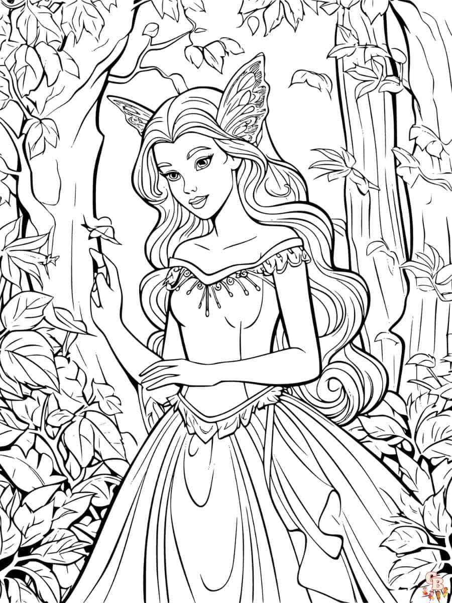 fairy princess printable coloring pages