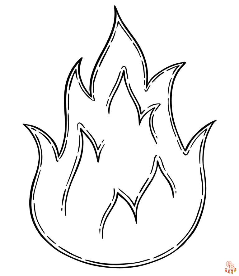 Printable Flame Coloring Pages Free For Kids And Adults