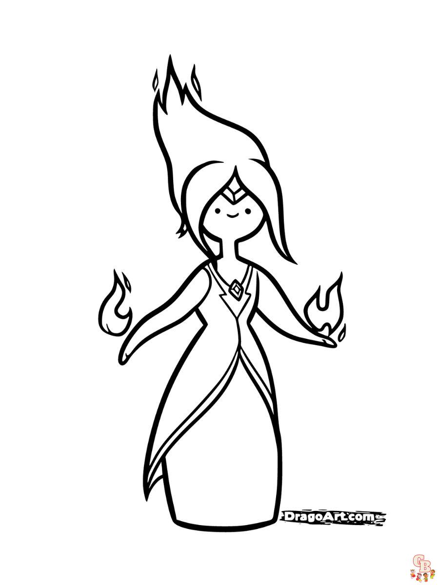 desenho de princesa das chamas para colorir