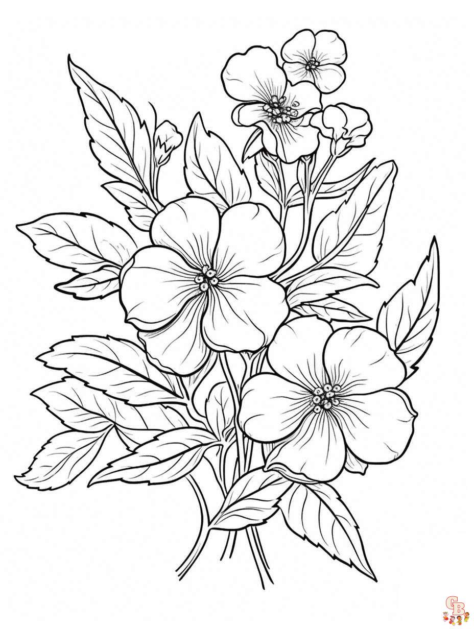 flower coloring pages for adults printable