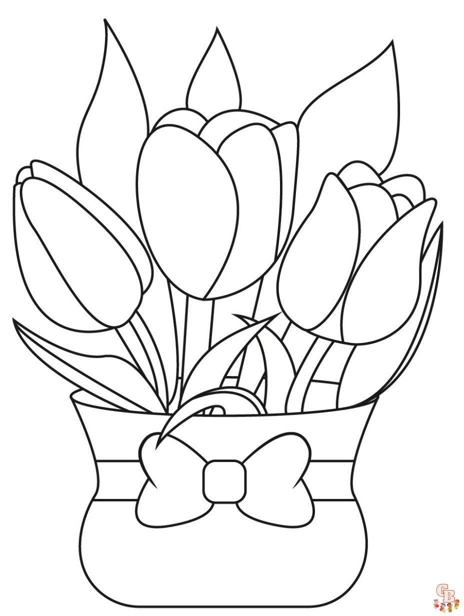 flower coloring pages tulip