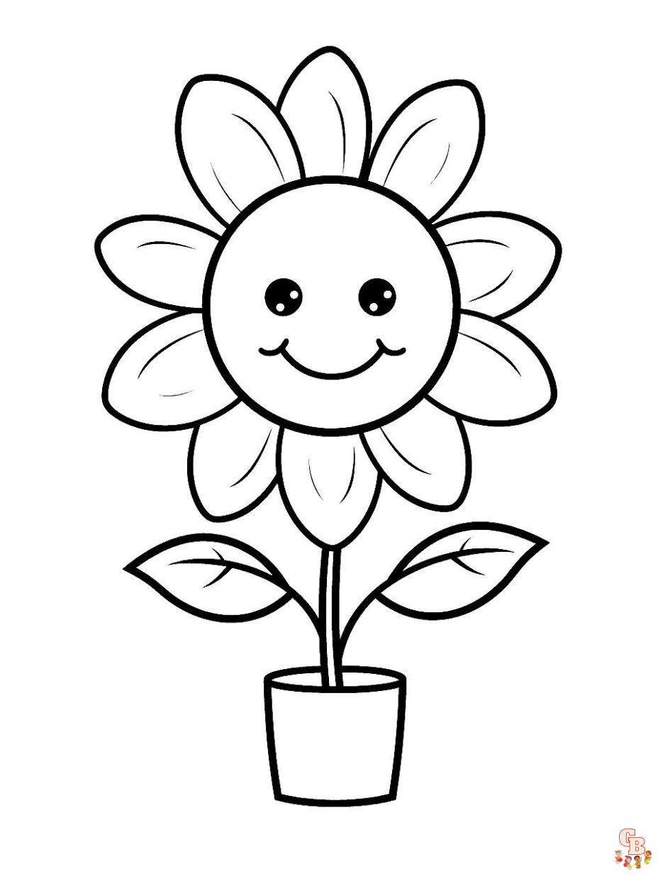 flower cute coloring pages