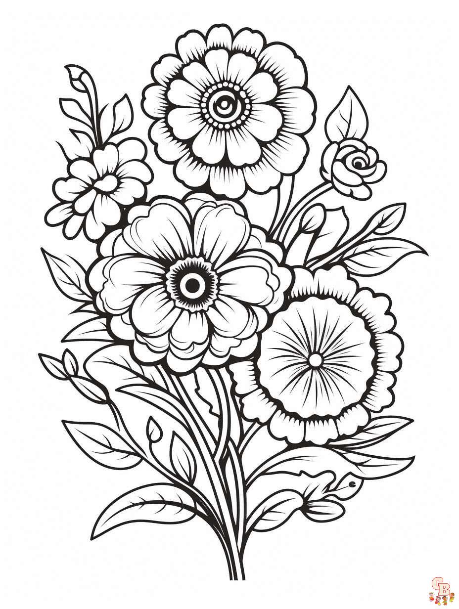 flower free printable coloring pages