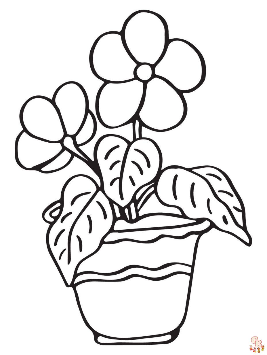 flower pot coloring page