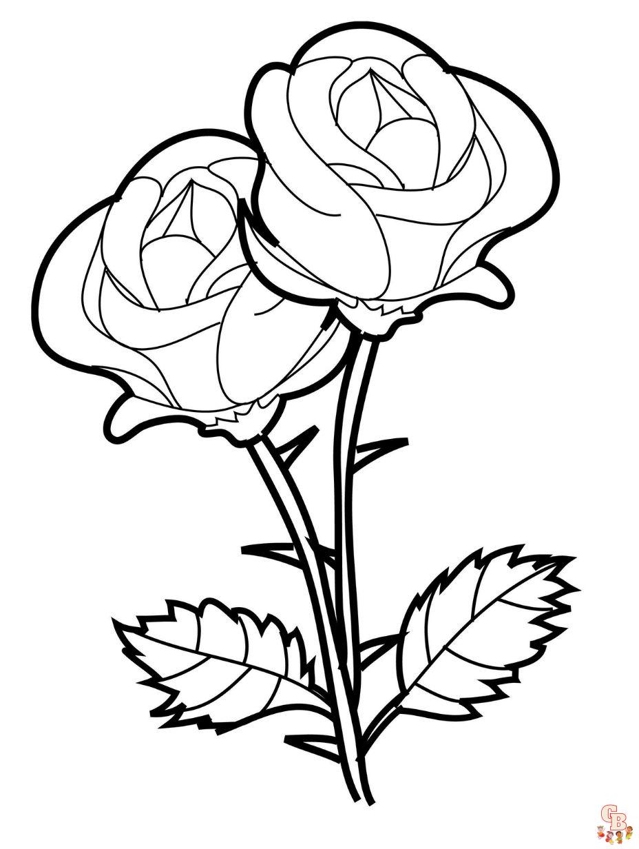 flower rose coloring pages