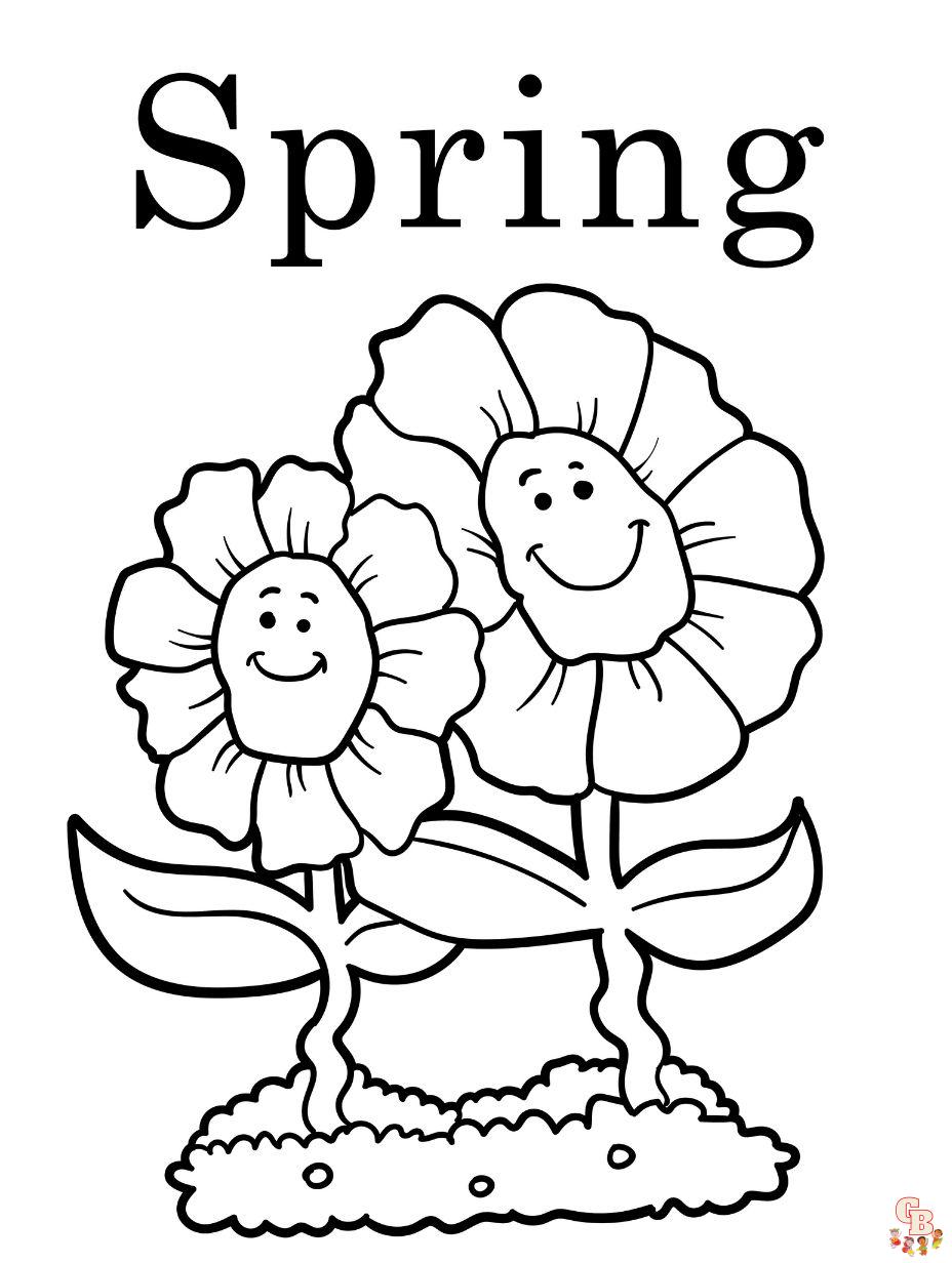 flower spring coloring pages