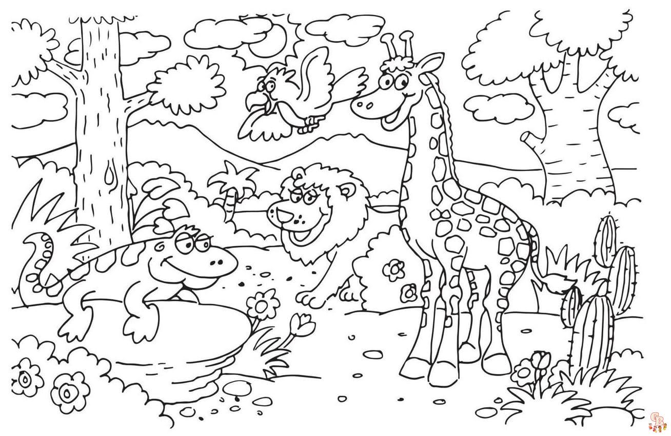 forest animals coloring page