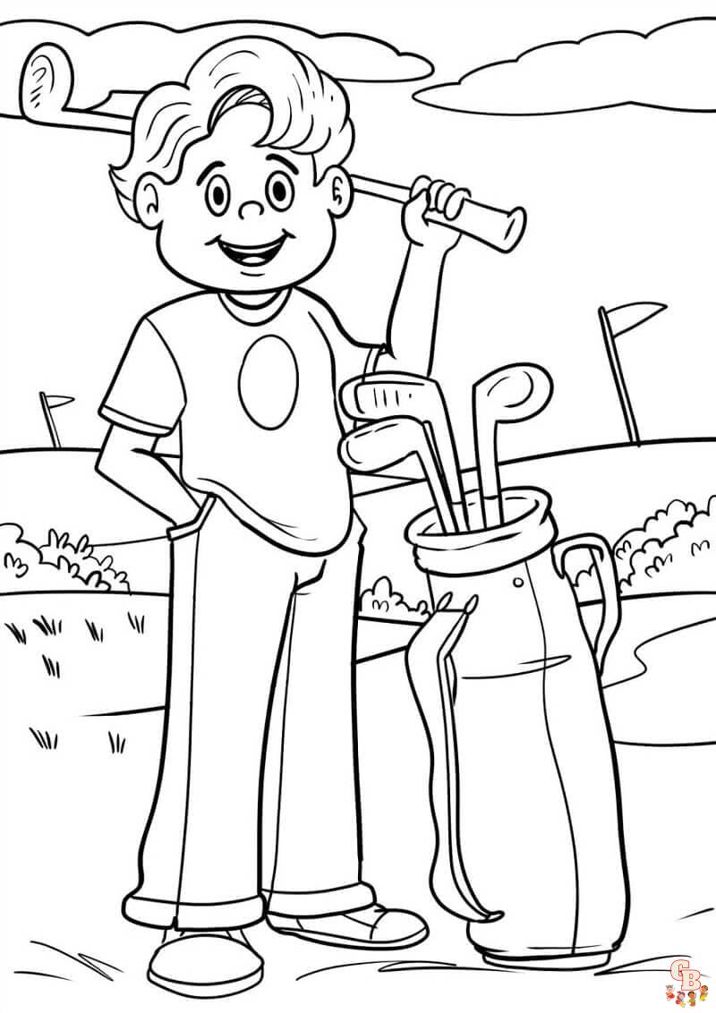 free Golfer coloring pages to print