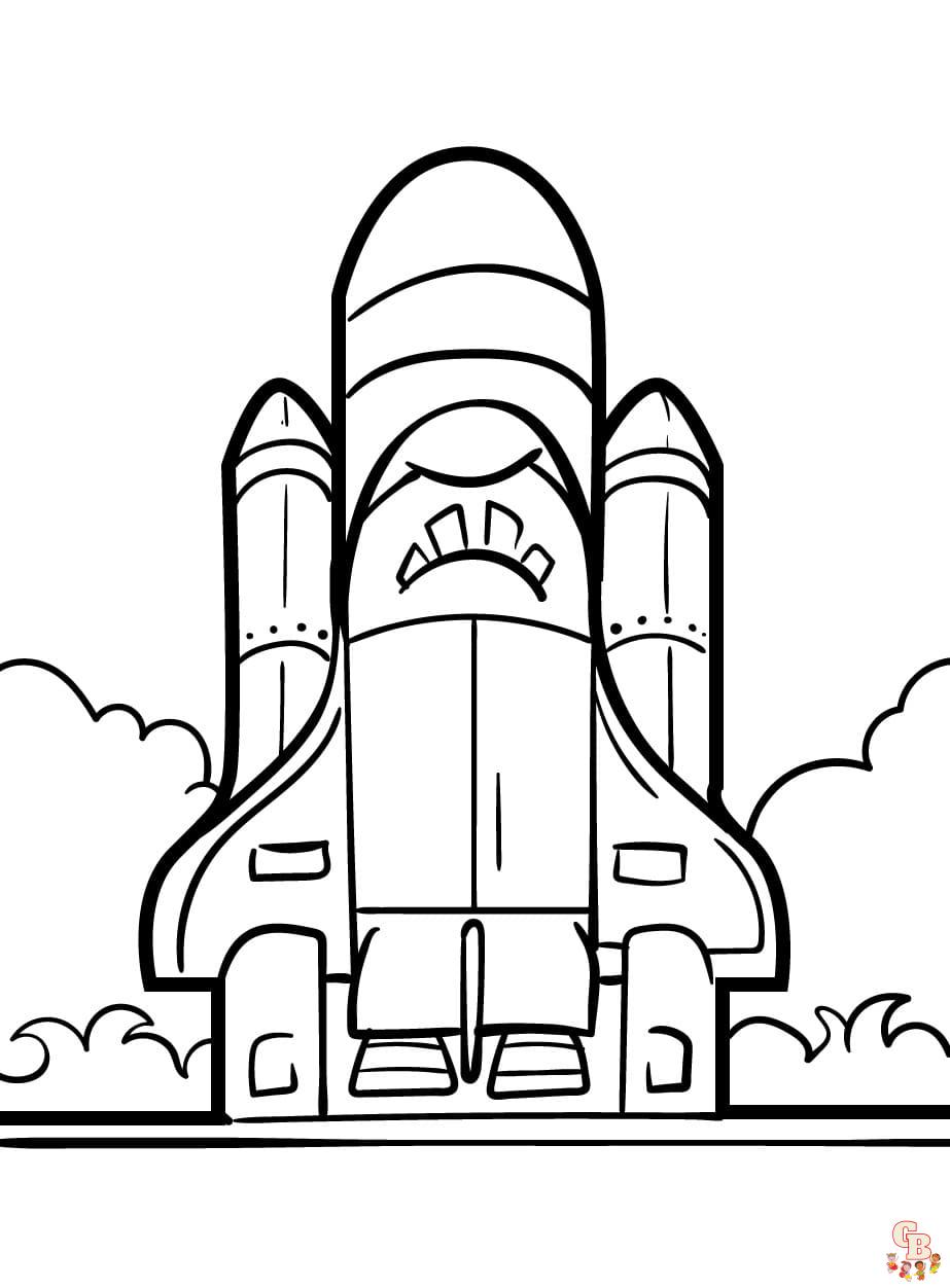 free Rocket coloring pages printable