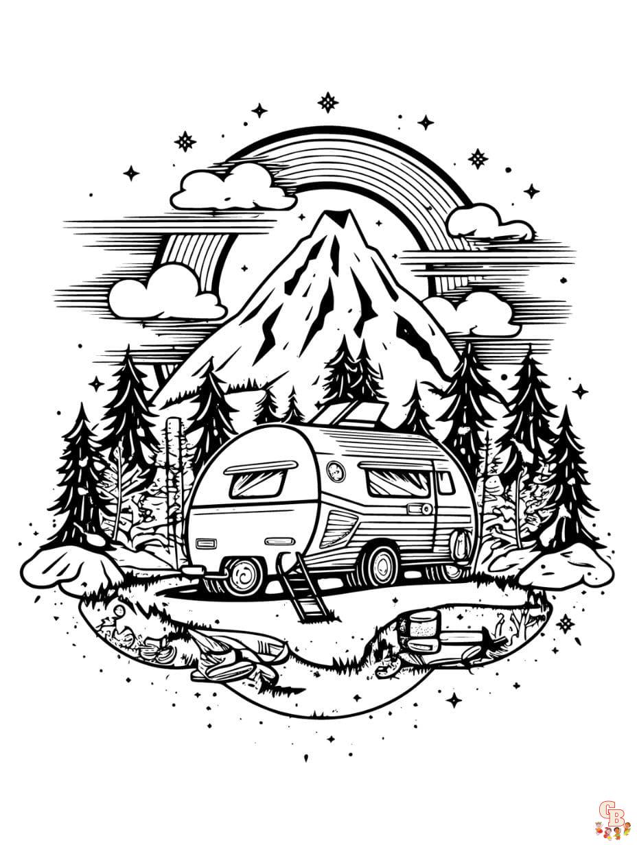 Camping coloring pages