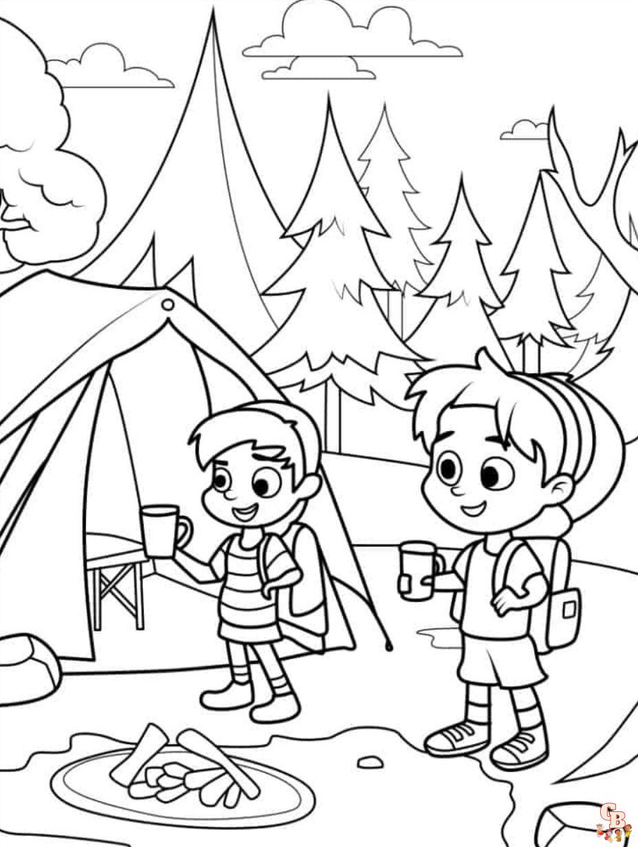 free camping coloring pages for kids