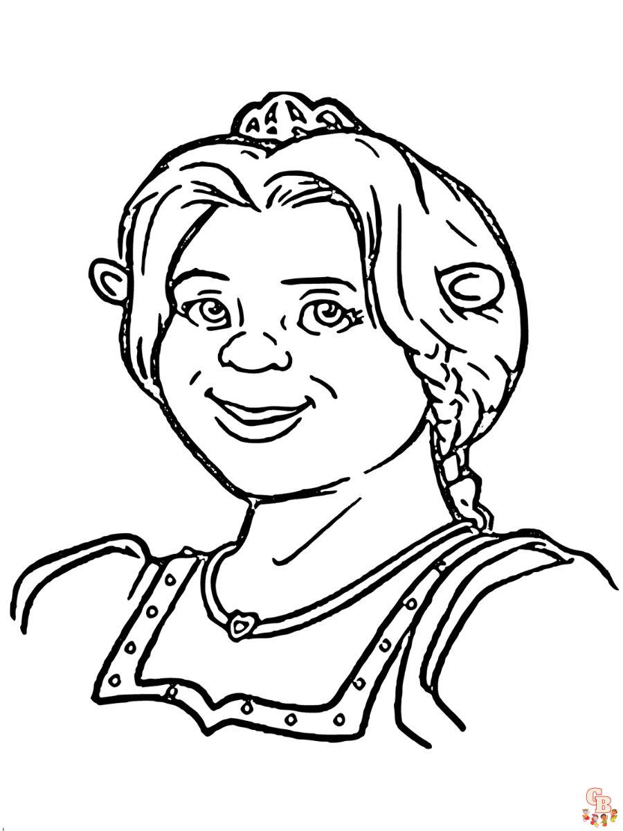 dibujos gratis para colorear fiona la princesa