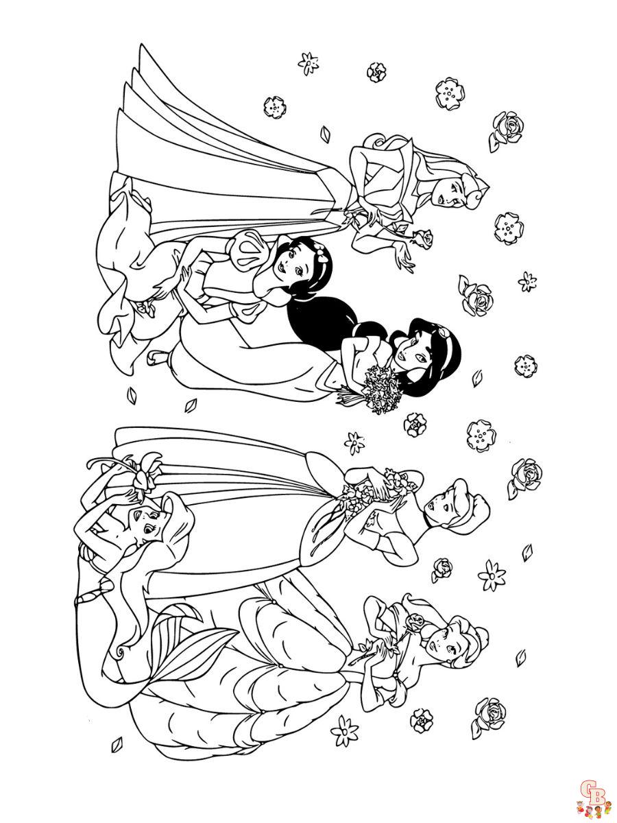 desenhos gratuitos de princesas da Disney para colorir