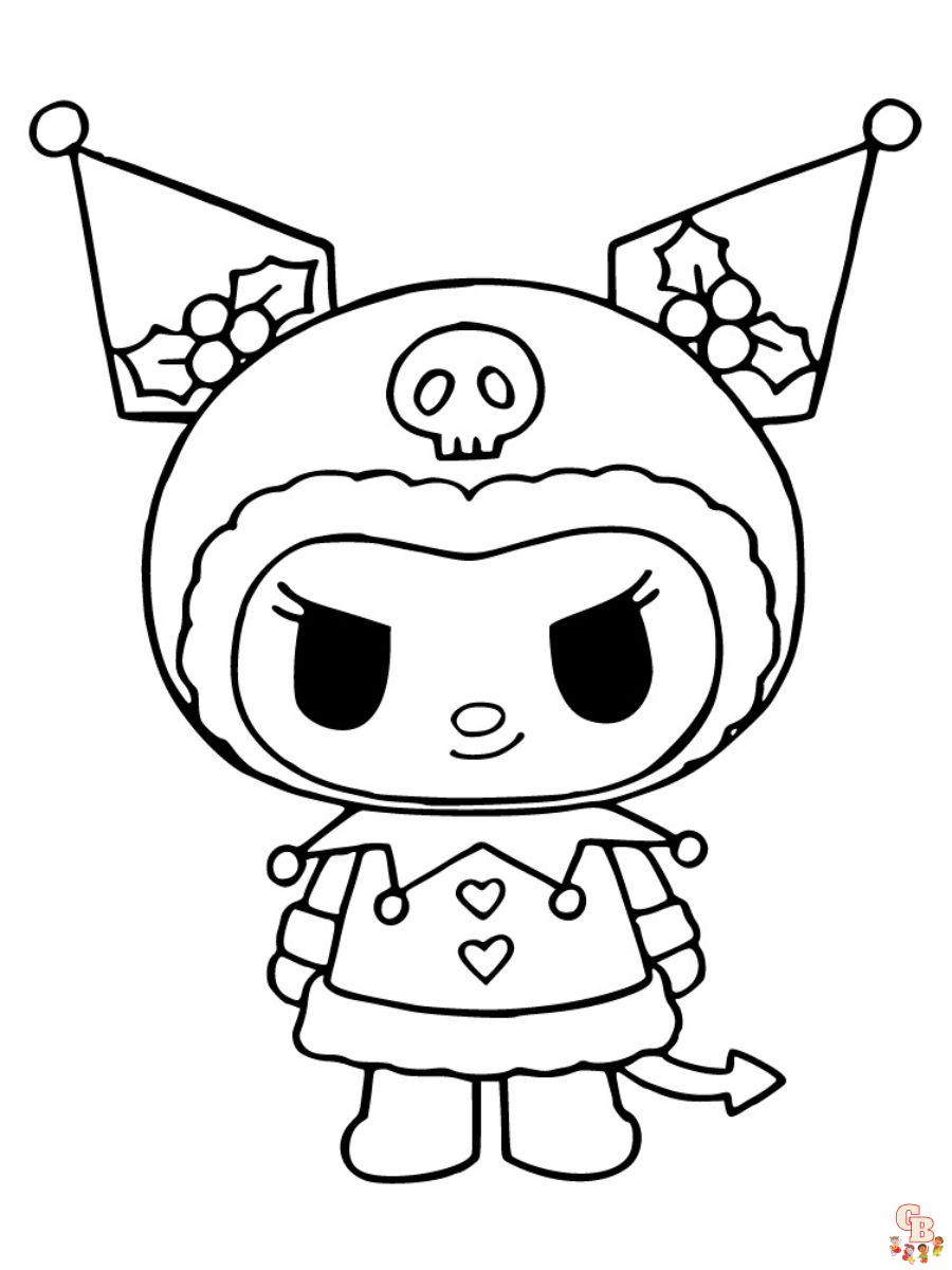 free kuromi coloring pages