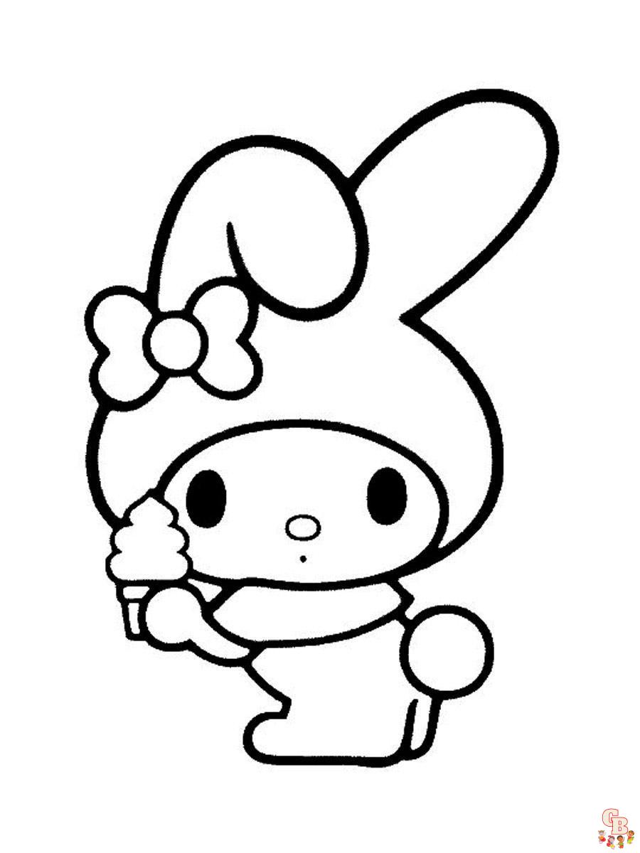 free my melody coloring page