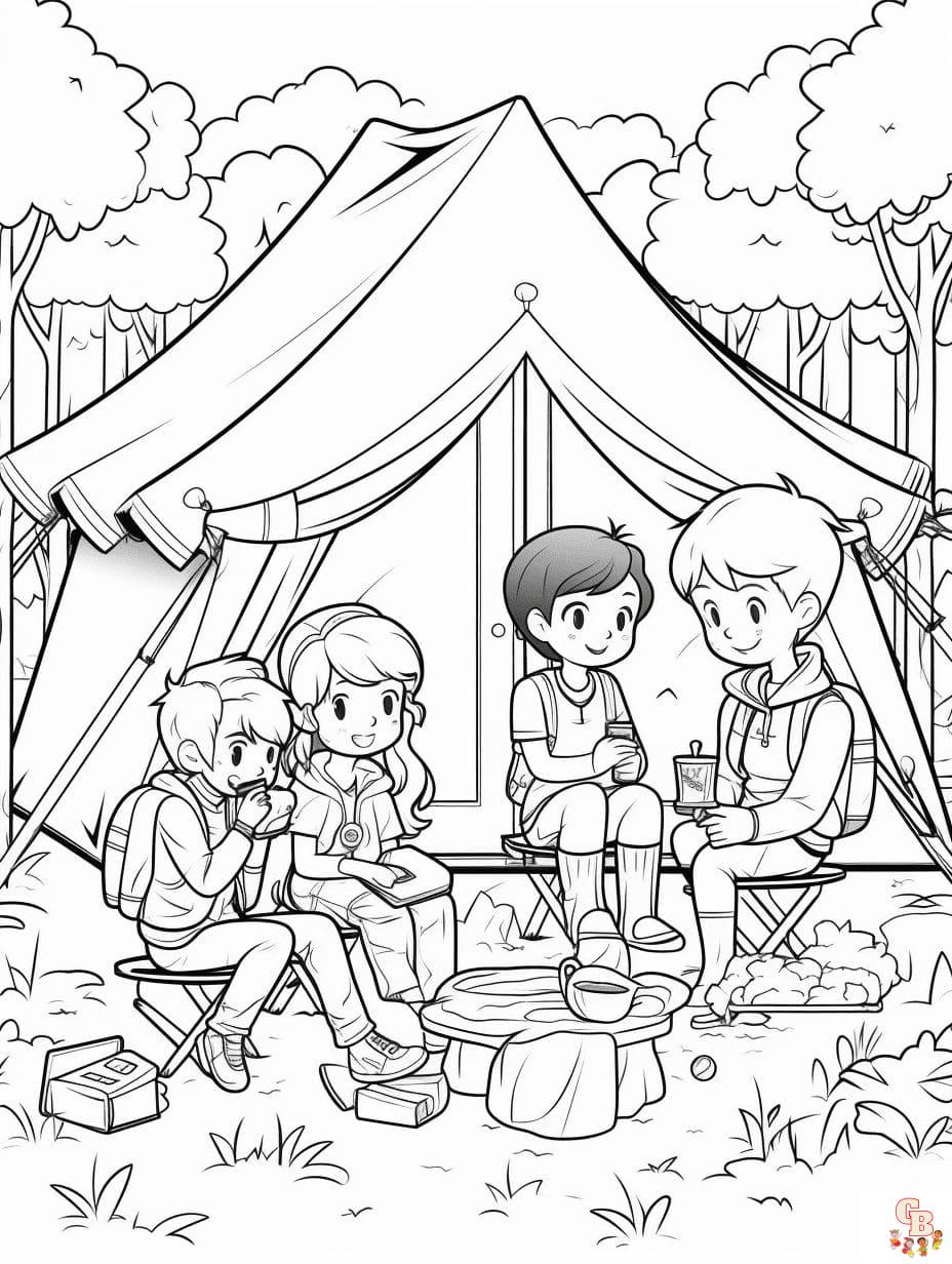 free printable coloring pages for kids camping