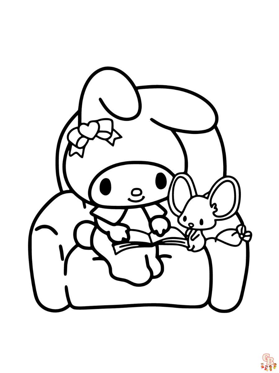 free printable my melody coloring pages