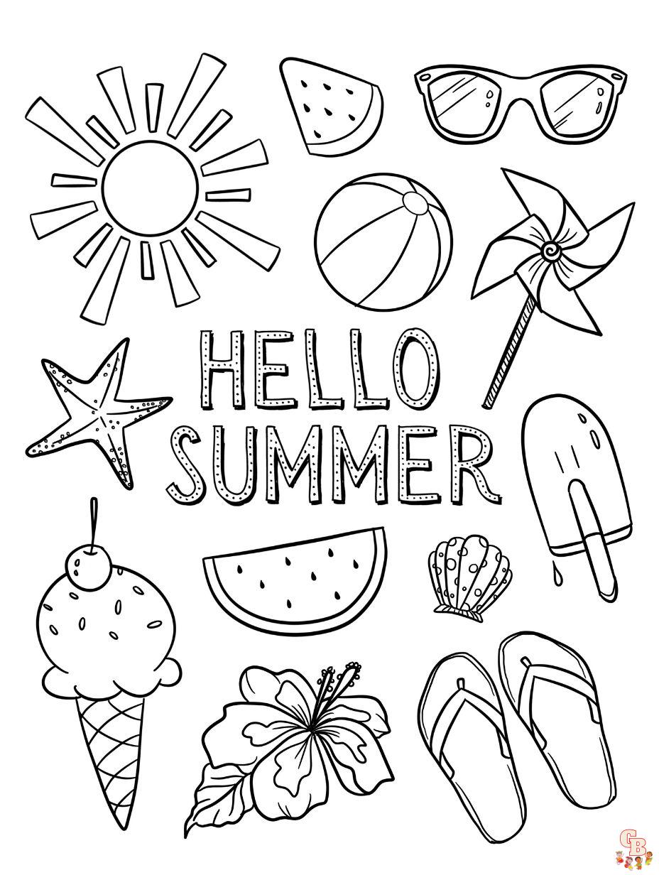 free summer coloring pages printable