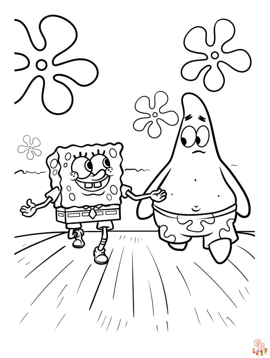 full size spongebob and patrick coloring pages